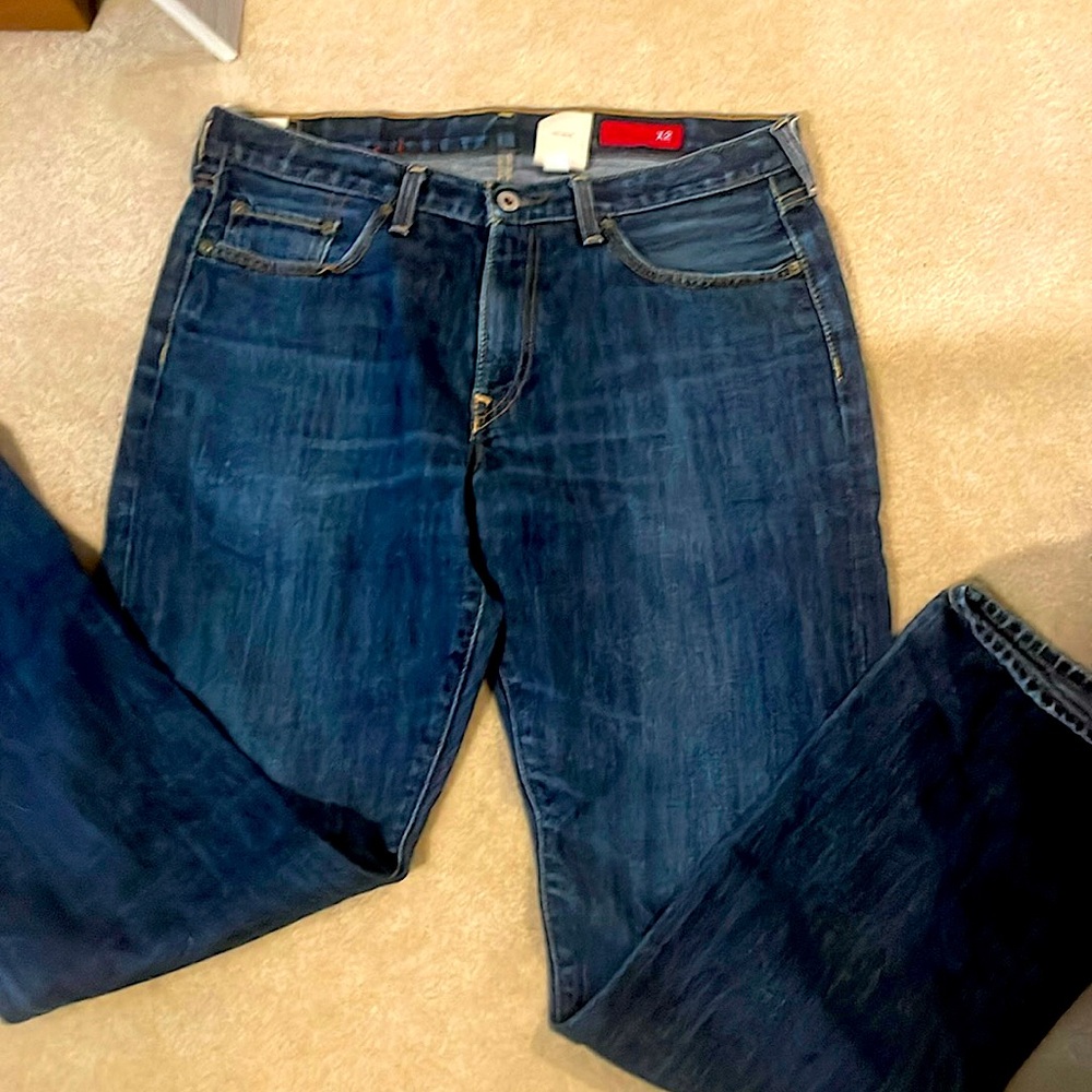 X2 MENS DENIM JEANS 34x 34 SLIM M11 LOW RISE STRAIGHT LEG EC WORN  2 TIMES